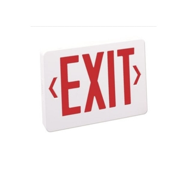 Nora NX-603-LED LED/R Exit Sign with Battery Backup-90 min emergency operation