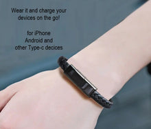 Load image into Gallery viewer, Leather USB Charging Bracelet Bundle (3 Bracelets)- FREE SHIPPING
